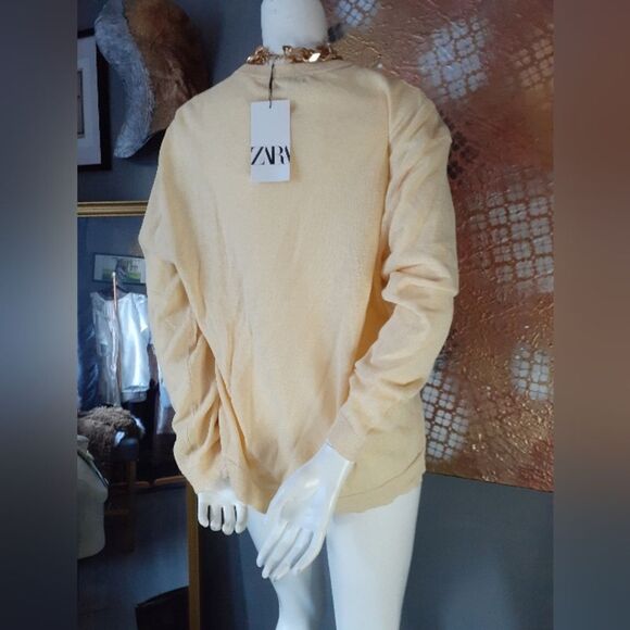 NWT Zara Linen/Cotton Blend Lightweight Sweater - Picture 11 of 11
